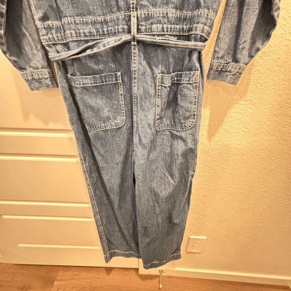 Vintage Gap Denim Full Bodysuit Jumper Women's Size 4 Tie Belt 80s 90s Fashion - Picture 6 of 8